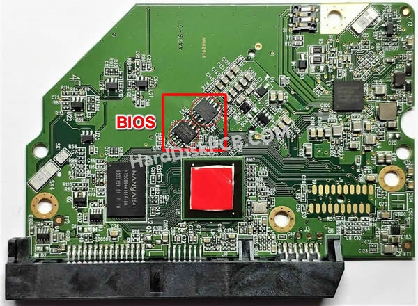 BIOSチップを交換する手順2060-800032-004ウエスタンデジタル(WD)製HDDの基板PCB