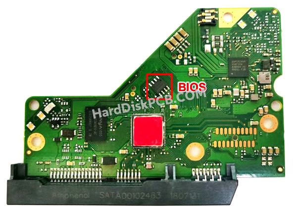 BIOSチップを交換する手順2060-800055-002ウエスタンデジタル(WD)製HDDの基板PCB