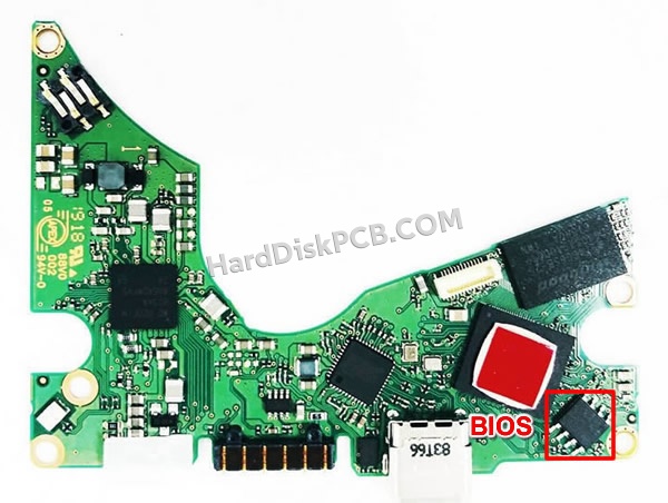 BIOSチップを交換する手順2060-810003-001ウエスタンデジタル(WD)製HDDの基板PCB