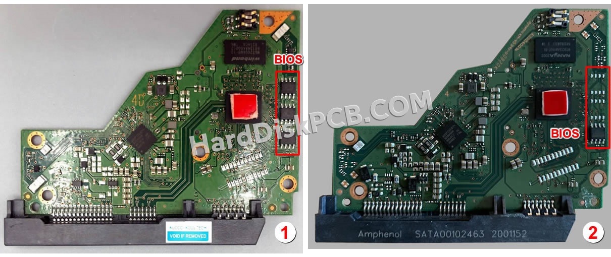 BIOSチップを交換する手順2060-810011-001ウエスタンデジタル(WD)製HDDの基板PCB