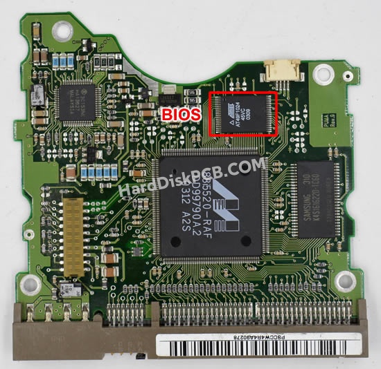 BIOSチップを交換する手順BF41-00051Aサムスン(SAMSUNG)製HDDの基板PCB
