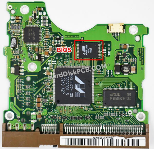 BIOSチップを交換する手順BF41-00063Aサムスン(SAMSUNG)製HDDの基板PCB