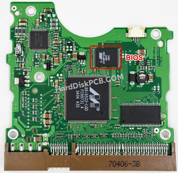 BIOSチップを交換する手順BF41-00067Bサムスン(SAMSUNG)製HDDの基板PCB
