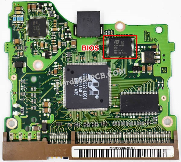 BIOSチップを交換する手順BF41-00093Aサムスン(SAMSUNG)製HDDの基板PCB