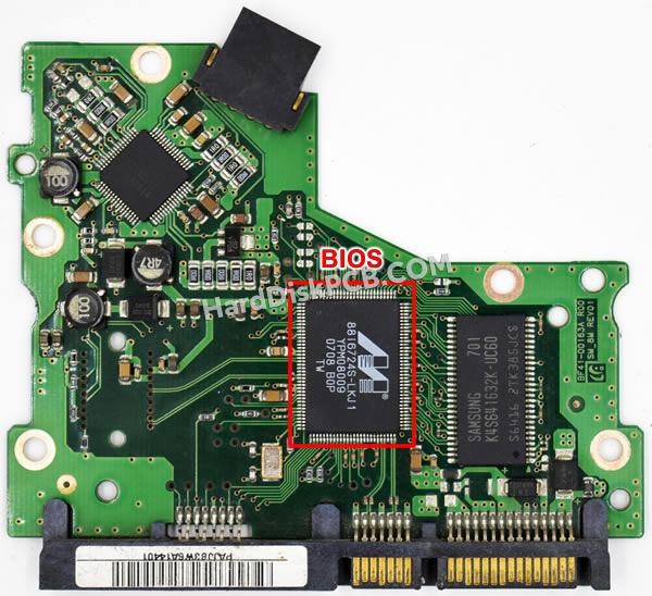 BIOSチップを交換する手順BF41-00163Aサムスン(SAMSUNG)製HDDの基板PCB