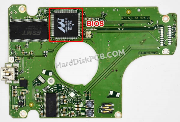 BIOSチップを交換する手順BF41-00282Aサムスン(SAMSUNG)製HDDの基板PCB