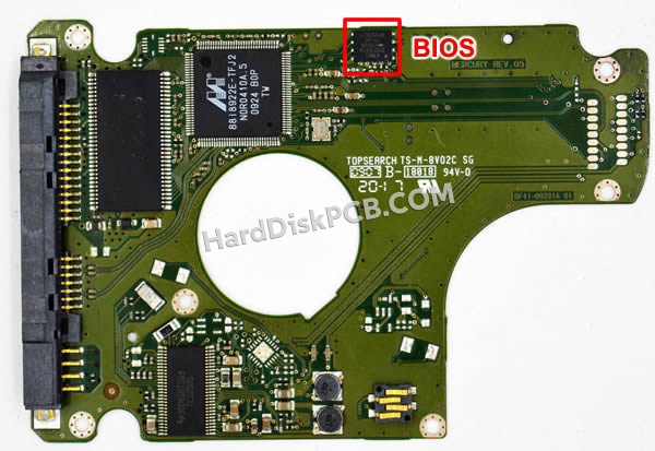 BIOSチップを交換する手順BF41-00291Aサムスン(SAMSUNG)製HDDの基板PCB