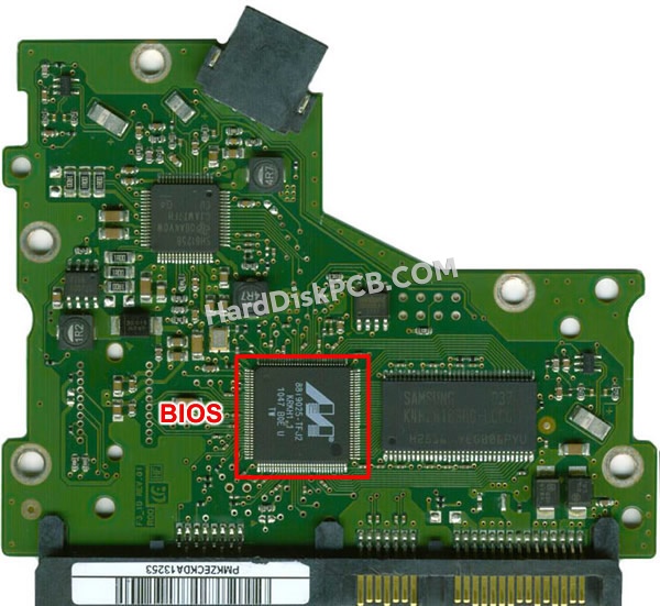 BIOSチップを交換する手順BF41-00302Aサムスン(SAMSUNG)製HDDの基板PCB