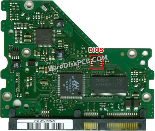 BIOSチップを交換する手順BF41-00303Aサムスン(SAMSUNG)製HDDの基板PCB