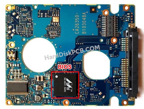 BIOSチップを交換する手順CA21350-B12X富士通(FUJITSU)製HDDの基板PCB