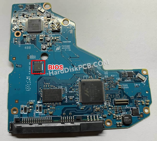 BIOSチップを交換する手順G0020A東芝(TOSHIBA)製HDDの基板PCB
