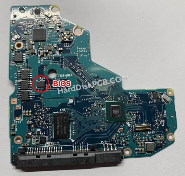 BIOSチップを交換する手順G0022A東芝(TOSHIBA)製HDDの基板PCB