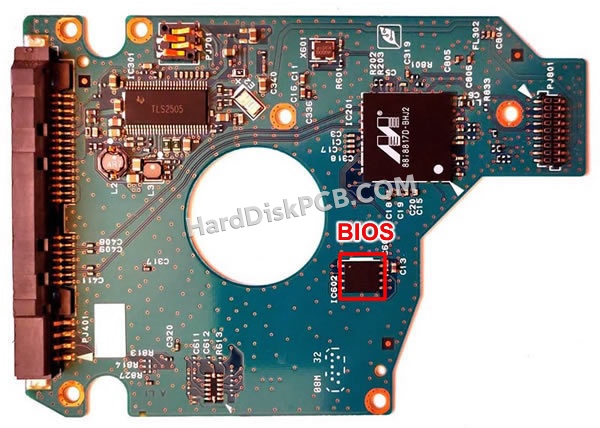 BIOSチップを交換する手順G002439-0A東芝(TOSHIBA)製HDDの基板PCB