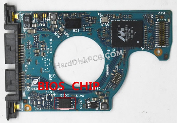 BIOSチップを交換する手順G002626A東芝(TOSHIBA)製HDDの基板PCB