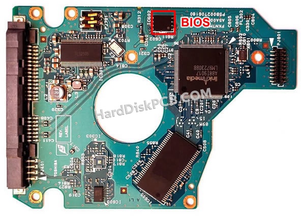BIOSチップを交換する手順G002706A東芝(TOSHIBA)製HDDの基板PCB
