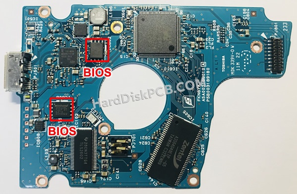 BIOSチップを交換する手順G003189A東芝(TOSHIBA)製HDDの基板PCB