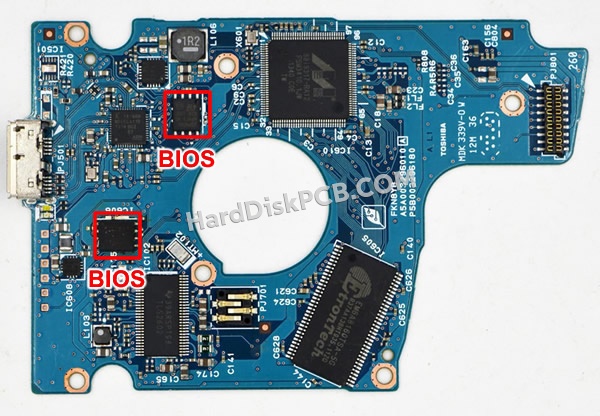 BIOSチップを交換する手順G003296A東芝(TOSHIBA)製HDDの基板PCB
