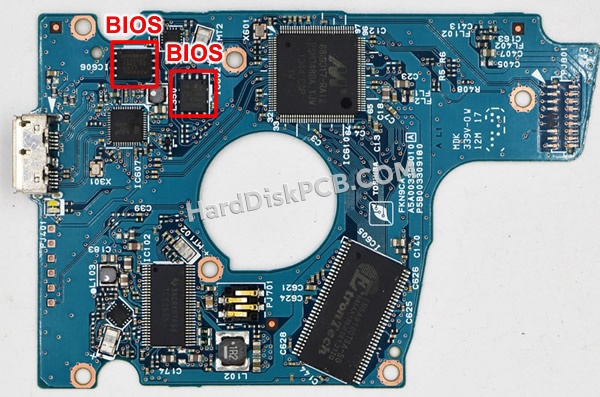 BIOSチップを交換する手順G003309A東芝(TOSHIBA)製HDDの基板PCB