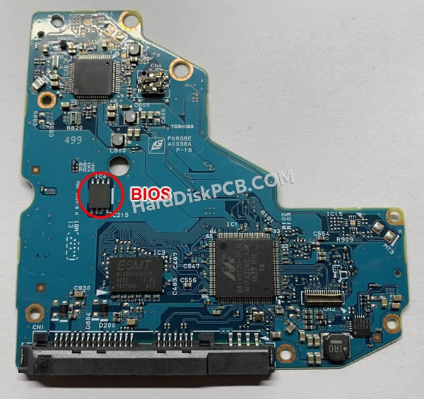 BIOSチップを交換する手順G0038A東芝(TOSHIBA)製HDDの基板PCB
