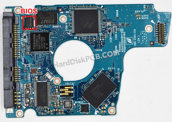 BIOSチップを交換する手順G3346A東芝(TOSHIBA)製HDDの基板PCB