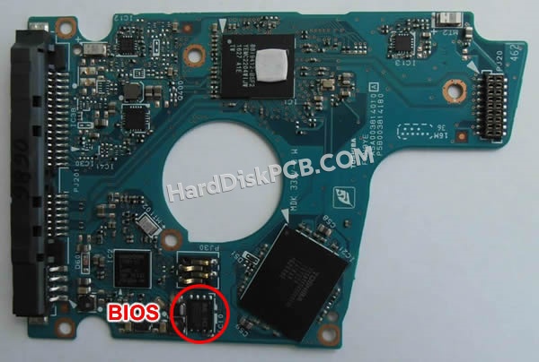 BIOSチップを交換する手順G3814A東芝(TOSHIBA)製HDDの基板PCB
