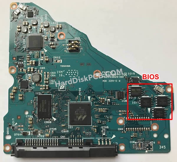 BIOSチップを交換する手順G3820A東芝(TOSHIBA)製HDDの基板PCB