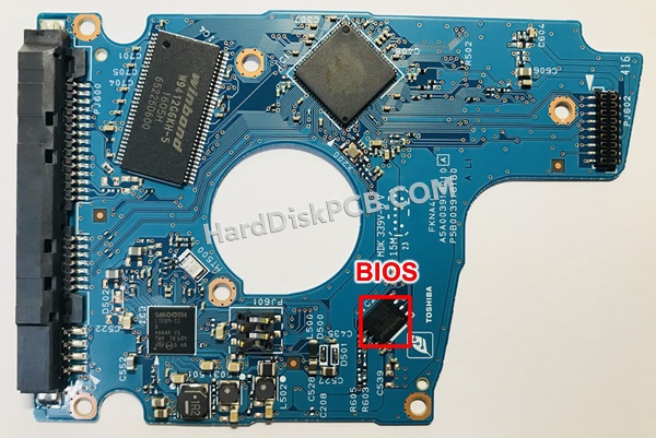 BIOSチップを交換する手順G3918A東芝(TOSHIBA)製HDDの基板PCB