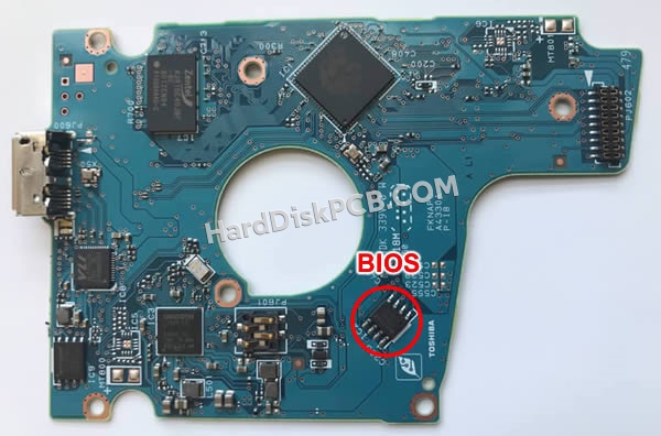 BIOSチップを交換する手順G4330A東芝(TOSHIBA)製HDDの基板PCB