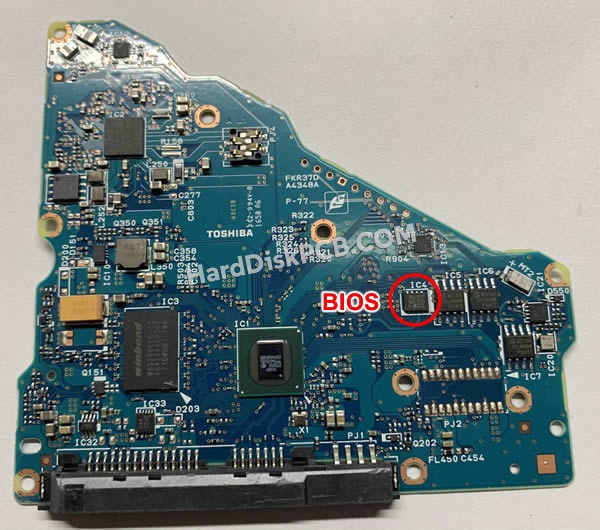 BIOSチップを交換する手順G4348A東芝(TOSHIBA)製HDDの基板PCB