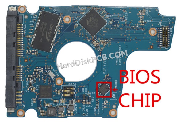 BIOSチップを交換する手順S40097東芝(TOSHIBA)製HDDの基板PCB