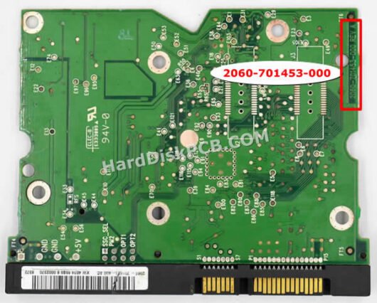 2060-701453-000 ウエスタンデジタル(WD)製HDDのPCB基板 - 画像 (2)