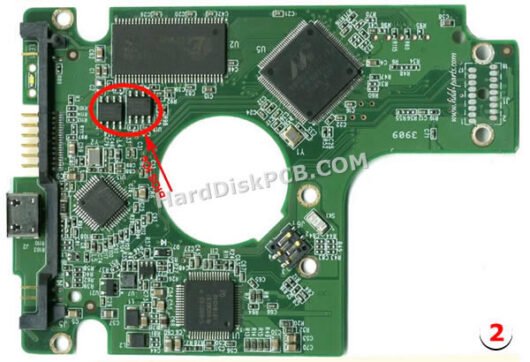 2060-701675-001 ウエスタンデジタル(WD)製HDDのPCB基板 - 画像 (2)