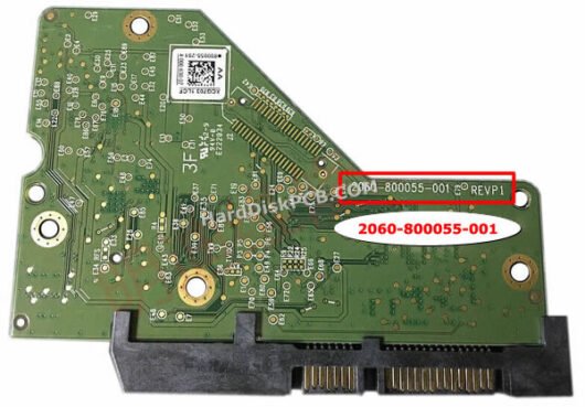 2060-800055-001 ウエスタンデジタル(WD)製HDDのPCB基板 - 画像 (2)
